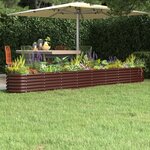 vidaXL Lit surélevé de jardin Acier galvanisé marron