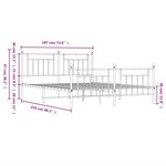 vidaXL Cadre de lit métal sans matelas et pied de lit blanc 183x213 cm