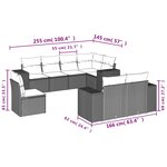 vidaXL Salon de jardin avec coussins 8 Pièces beige résine tressée