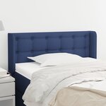 vidaXL Tête de lit avec oreilles Bleu 93x16x78/88 cm Tissu