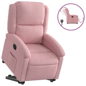 vidaXL Fauteuil inclinable électrique rose velours