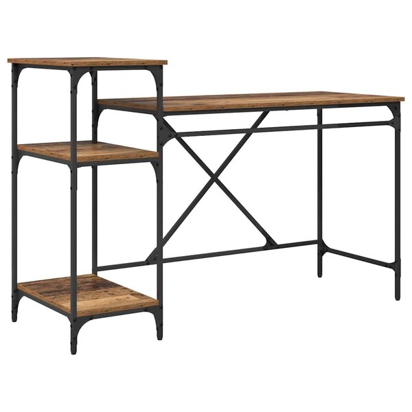 vidaXL Bureau Bois Ancien 135 x 50 x 90 cm Bois d'ingénierie