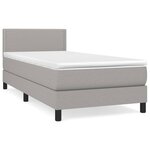 vidaXL Sommier à lattes de lit et matelas Gris clair 90x190 cm Tissu