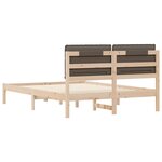 vidaXL Cadre de lit avec tête de lit rembourrée Taupe 135 x 190 cm