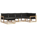 vidaXL Ensemble de canapés d'extérieur 6 pc Blanc et noir
