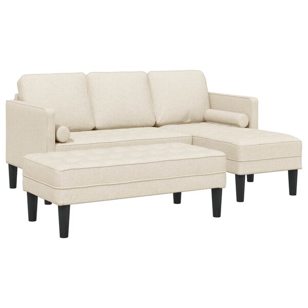 vidaXL Ensemble de Canapés avec coussin 2 Pièces Lin Polyester