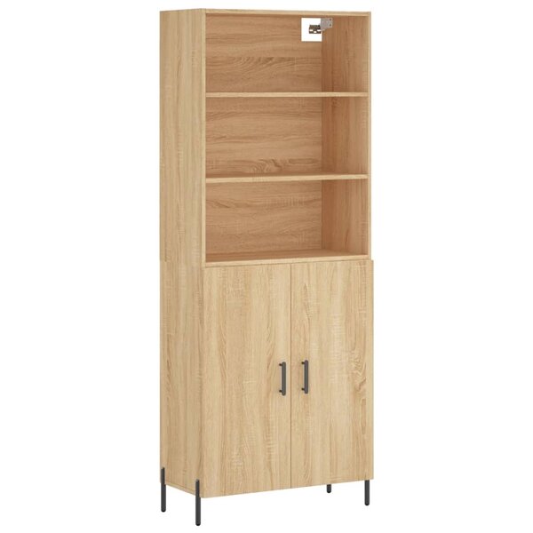 vidaXL Buffet haut Chêne sonoma 69 5x34x180 cm Bois d'ingénierie