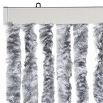 vidaXL Rideau anti-mouches blanc et gris 100x230 cm chenille