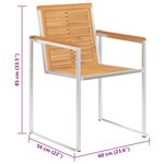 vidaXL Chaises de jardin avec coussins lot de 2 Acacia solide et acier