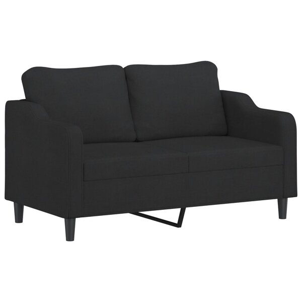 vidaXL Canapé à 2 places Noir 140 cm Tissu