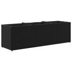 vidaXL Jardinières avec 3 pots 2 Pièces noir 105x30x32 cm résine tressée