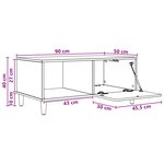 vidaXL Table basse Chêne fumé 90 x 50 x 40 cm Bois d'ingénierie