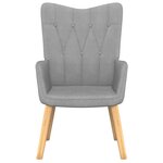 vidaXL Chaise de relaxation avec tabouret Gris clair Tissu