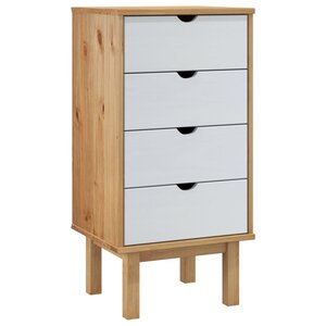 vidaXL Commode OTTA marron et blanc 45x39x90 cm bois de pin massif