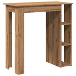 vidaXL Table de bar avec étagère chêne artisanal bois d'ingénierie