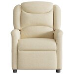 vidaXL Fauteuil inclinable de massage électrique crème tissu