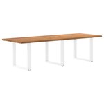 vidaXL Table à manger marron clair bois de chêne massif rectangulaire
