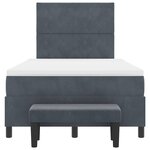 vidaXL Lit à ressorts avec matelas Gris foncé 120 x 200 cm Velours