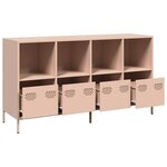 vidaXL Buffet rose 135x39x73 5 cm acier laminé à froid