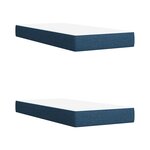 vidaXL Sommier à lattes de lit avec matelas Bleu 200x200 cm Tissu