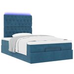 vidaXL Cadre de lit ottoman avec matelas bleu foncé 120x200 cm velours