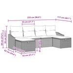 vidaXL Set de canapé de jardin 6 pièces avec coussins marron poly rattan