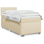 vidaXL Sommier à lattes de lit avec matelas Crème 100x200 cm Tissu