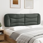 vidaXL Coussin de tête de lit Hvar gris foncé 193 cm tissu