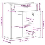 vidaXL Buffet noir 60x30x75 cm bois d'ingénierie