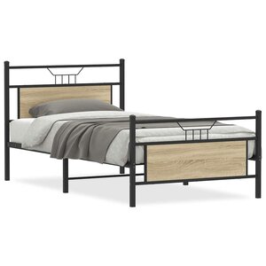 vidaXL Cadre de lit sans matelas chêne sonoma 107x203 cm