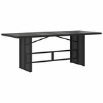 vidaXL Ensemble de bistro de jardin 7 Pièces coussins noir poly rotin