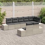 vidaXL Ensemble de canapé de jardin 8 Pièces Gris clair polyrotin