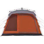 vidaXL Tente familiale cabine 7personnes gris orange dégagement rapide