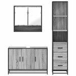 vidaXL Ensemble de meubles de salle de bain 3 Pièces Sonoma gris