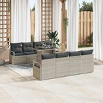 vidaXL Ensemble de canapé de jardin 9 Pièces Gris clair Poly rotin