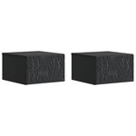 vidaXL Table d'appoint murale 2 Pièces Noir 34 5 x 33 x 20 cm