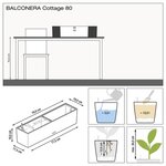 LECHUZA Jardinière BALCONERA Cottage 80 ALL-IN-ONE Blanc