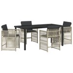 vidaXL Ensemble de Repas de Jardin 5 Pièces Avec Coussins Gris Clair Poly Rattan
