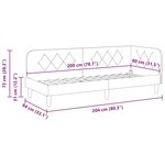 vidaXL Cadre de lit d'angle Turquoise 80 x 200 cm Velours