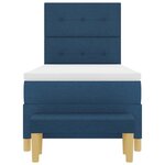 vidaXL Lit à ressorts avec matelas Bleu 80 x 200 cm tissu