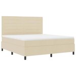 vidaXL Lit à ressorts avec matelas avec LED Crème 180 x 200 cm tissu
