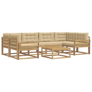 vidaXL Ensemble de canapés d'extérieur 5 pc Blanc et Beige