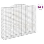 vidaXL Paniers à gabions arqués 13 Pièces 300x50x220/240 cm fer galvanisé
