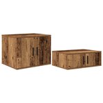 vidaXL Cadre de lit de rangement en vieux bois 90x190 cm