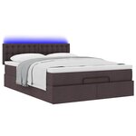 VidaXL Cadre de lit ottoman avec matelas marron foncé 140x200 cm tissu