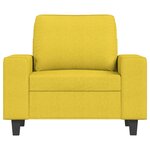vidaXL Fauteuil avec repose-pied Jaune clair 60 cm Tissu