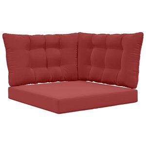 vidaXL Coussin de canapé d'extérieur 3 Pièces Bordeaux Polyester
