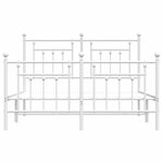 vidaXL Cadre de lit métal sans matelas et pied de lit blanc 140x190 cm