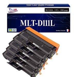 T3AZUR - 5x Toners compatibles avec Samsung MLT-D111L MLT-D111S pour Samsung Xpress M-2071 M-2071FH M-2071FW M-2071HW M-2071W M-2078 M-2078F M-2078FW M-2078W SL-M2022 M2022W