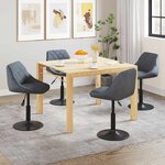 vidaXL Chaises pivotantes à manger lot de 4 gris foncé velours